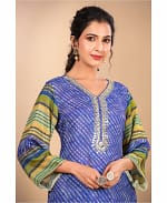 Lehariya Printed Co-ord Set with Handwork on the Neck Line