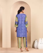 Lehariya Printed Co-ord Set with Handwork on the Neck Line