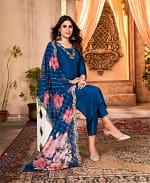 Navy Blue Thread Work Designer Co-ord Set