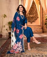 Navy Blue Thread Work Designer Co-ord Set