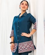 Navy Blue Thread Work Designer Co-ord Set