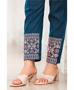 Navy Blue Thread Work Designer Co-ord Set