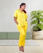 Swiss Cotton Designer Yellow Poster Nightwear