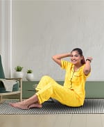 Swiss Cotton Designer Yellow Poster Nightwear