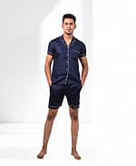 Cotton Blue Solid Nightwear