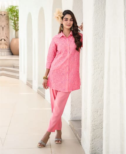 Cotton Silk Thread Work Co-ord Set