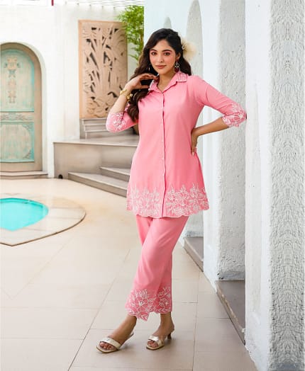 Pink Thread Work Co-ord Set