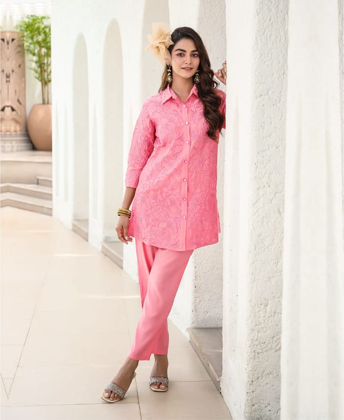 Cotton Silk Thread Work Co-ord Set
