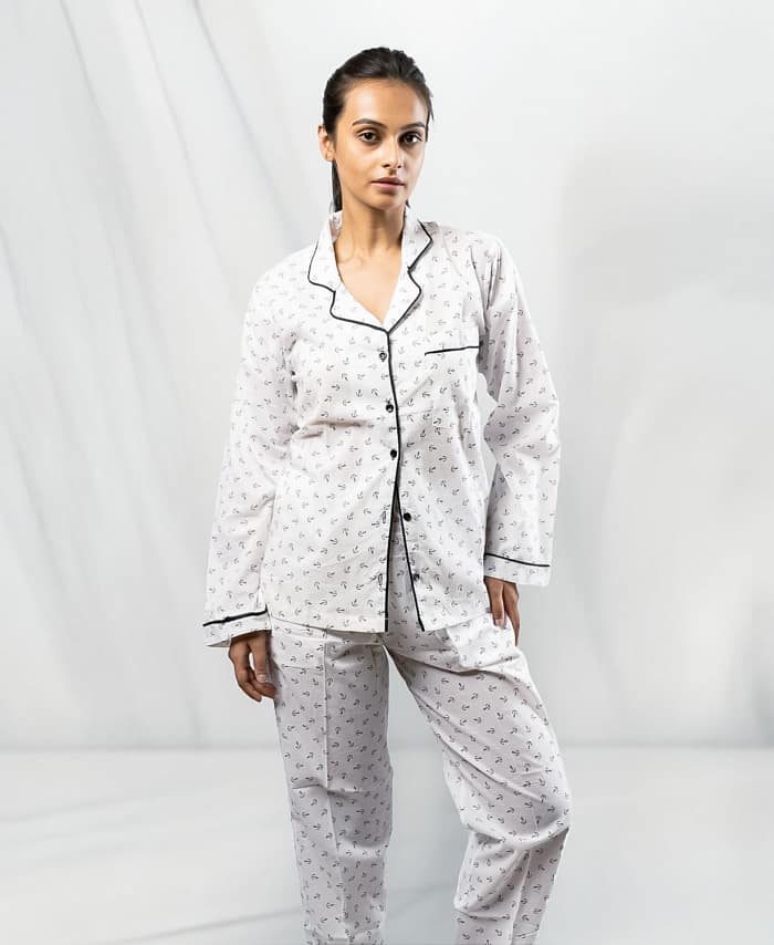 Black and White Anchor Nightwear