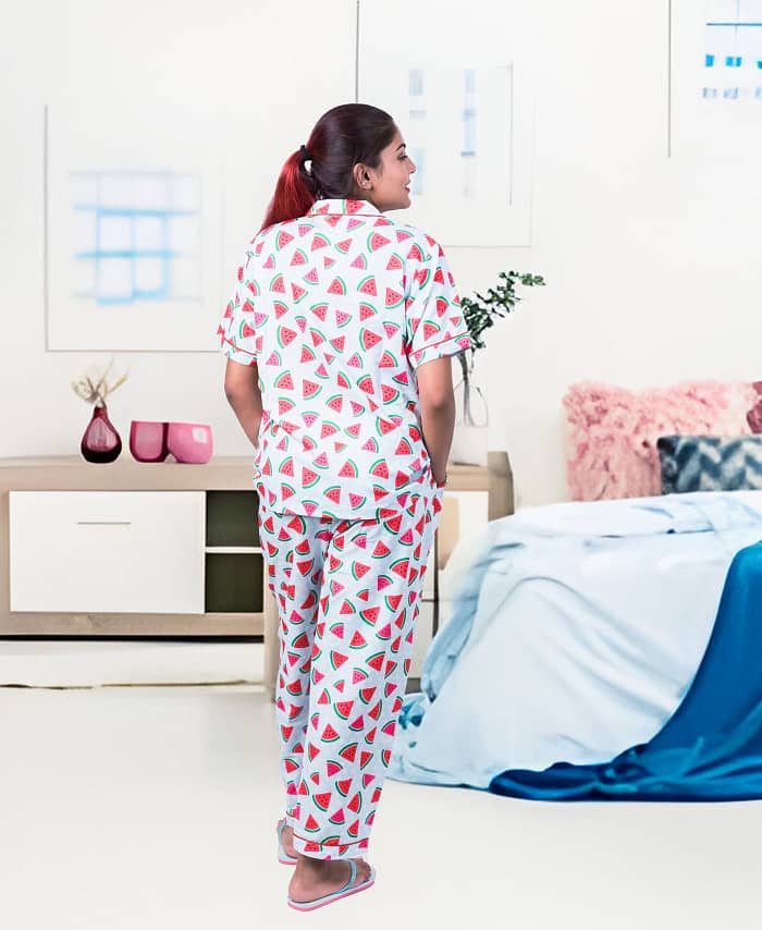 Swiss Cotton Watermelon Printed Nightwear