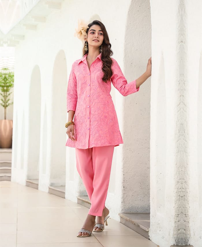 Cotton Silk Thread Work Co-ord Set