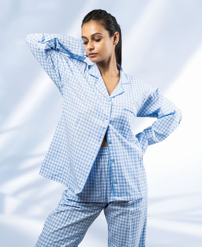 Blue Checks Classic Nightwear