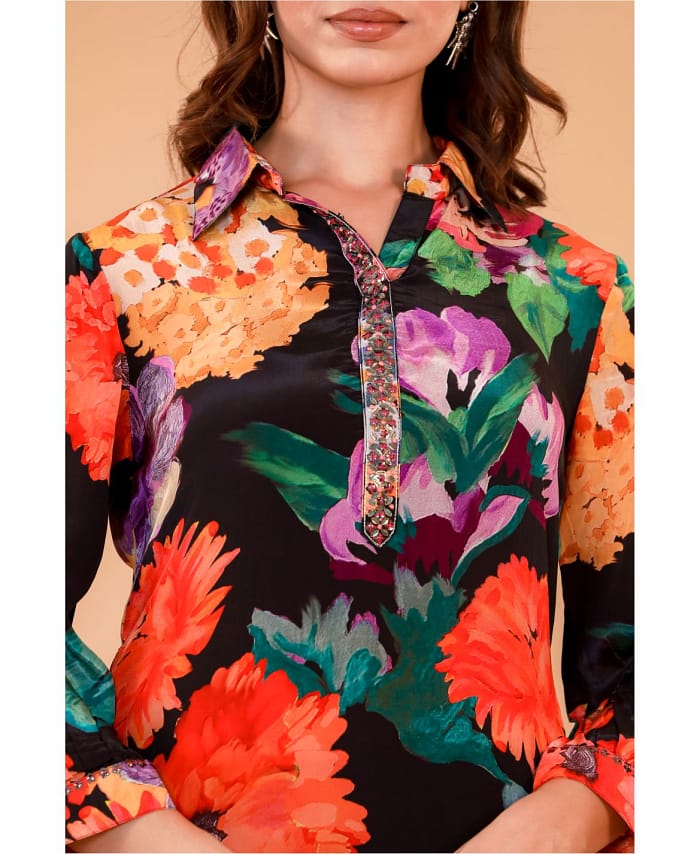 Muslin Silk Afghani Printed Co-ord Set