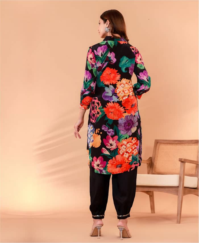 Muslin Silk Afghani Printed Co-ord Set