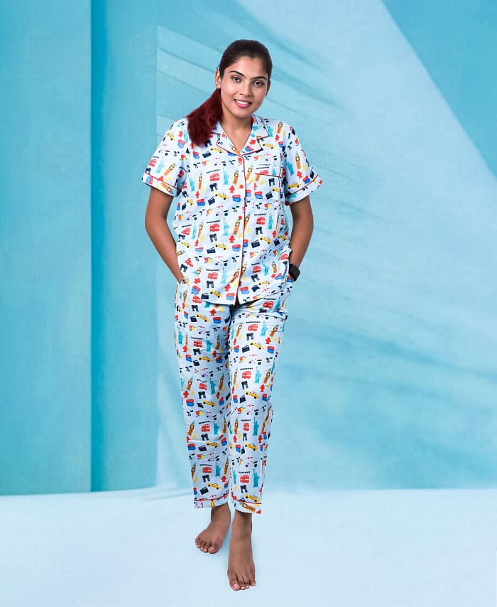 Swiss Cotton New York Themed Nightwear