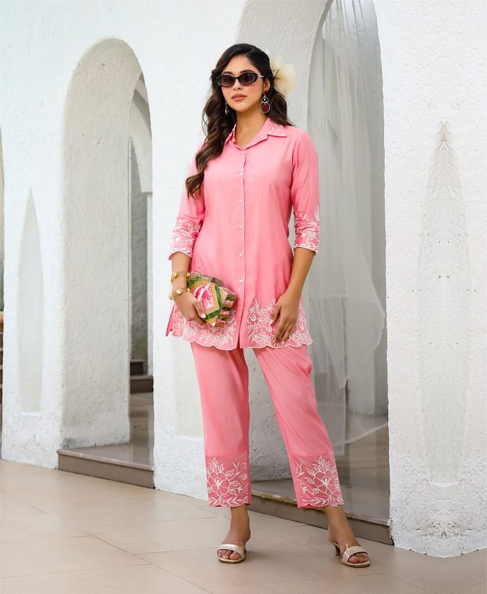 Pink Thread Work Co-ord Set