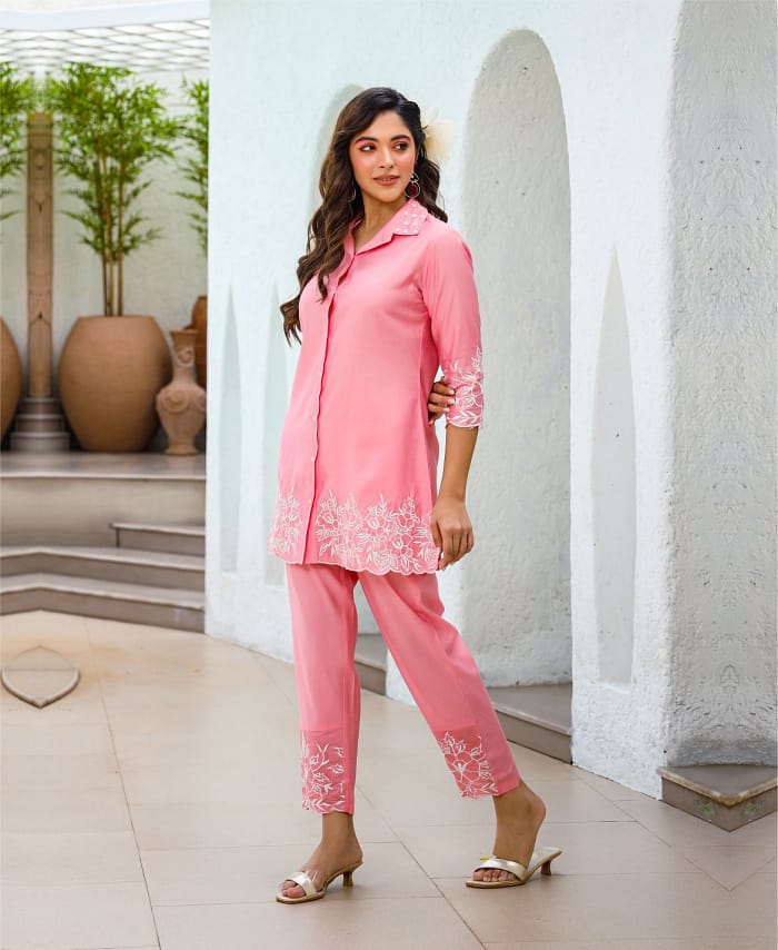 Pink Thread Work Co-ord Set