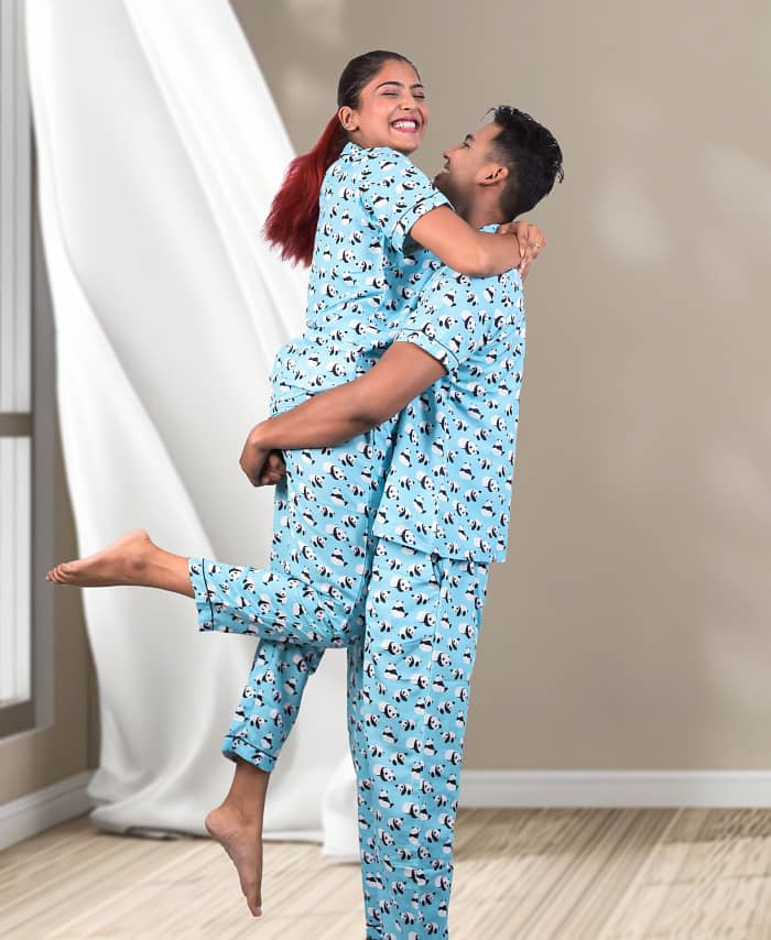 Swiss Cotton Panda Printed Nightwear