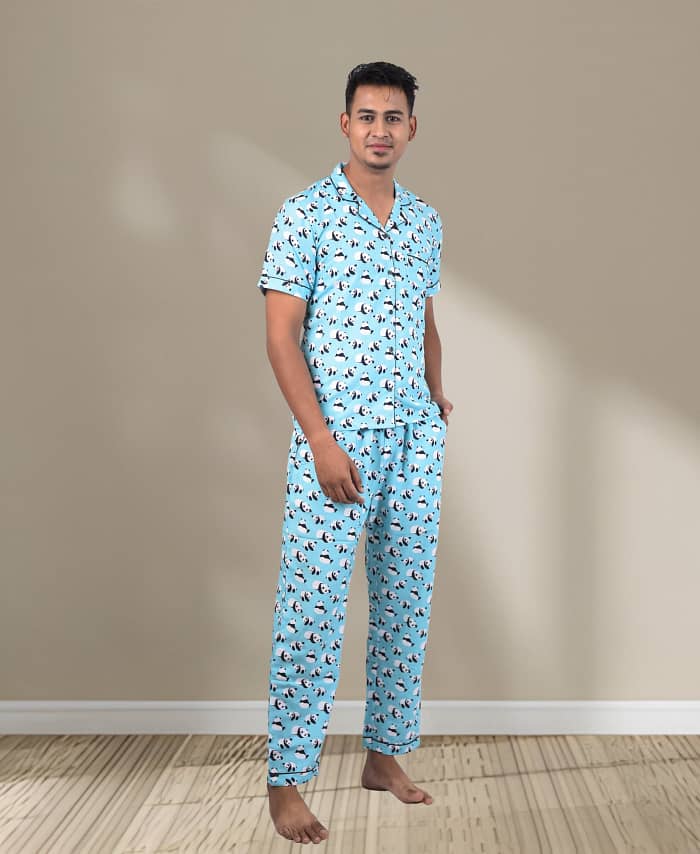Swiss Cotton Panda Printed Nightwear
