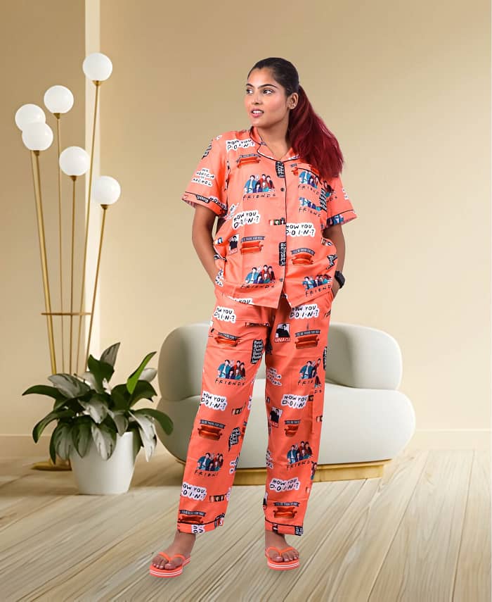 Swiss Cotton Designer Friends Poster Nightwear